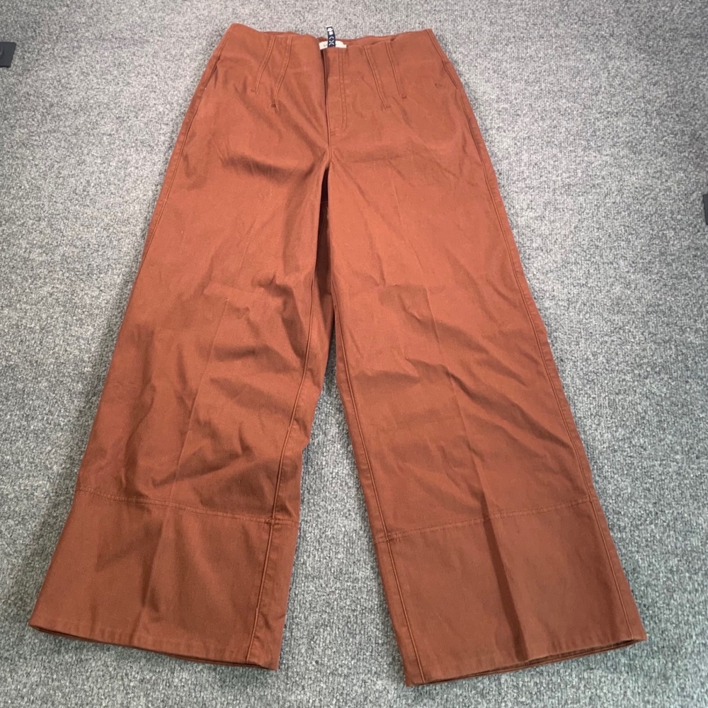 Spanx Wide Leg Crop Pants Cottagecore High Rise Size Medium Stretch Twill